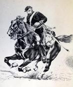 Prachtige originele oude pentekening. Slag bij ROCROY 1870., Ophalen of Verzenden