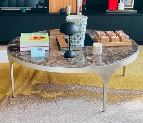 Table de salon ronde de chez Flamant en marbre, Huis en Inrichting, Tafels | Salontafels, Zo goed als nieuw, Metaal, Ophalen