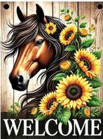 Peinture au diamant pour chevaux de bienvenue 50x40cm (rond), Envoi, Neuf, Autres types