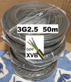 Cable électrique 3G2.5  type XVB, 50m - 55€, Ecaussinnes, Doe-het-zelf en Bouw, Elektriciteit en Kabels, Ophalen, Nieuw, Kabel of Snoer
