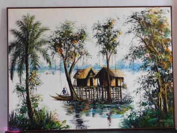 Lake Nakuru olieverfschilderij