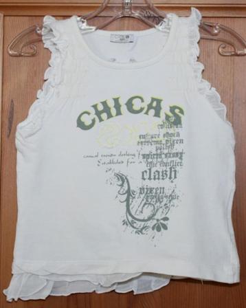 Wit CKS shirtje "Chicas" (maat 104)