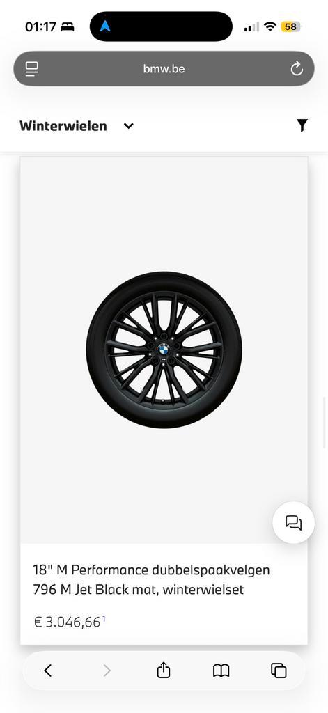 BMW 18" M PERFORMANCE DUBBELSPAAKVELGEN 796 M JET BLACK MAT, Autos : Pièces & Accessoires, Pneus & Jantes, Pneu(s), Pneus hiver