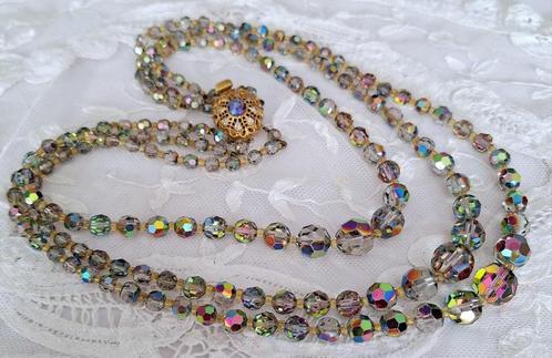 Schitterende Vintage ketting Tsjechoslowakije, jaren 1950s, Handtassen en Accessoires, Antieke sieraden, Ketting, Koper, Verzenden