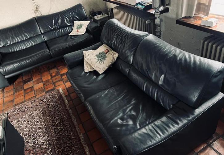 Canapé en cuir Timeless Durlet Willam - 3 places + 2 places, Maison & Meubles, Canapés | Salons, Utilisé, Banc droit, Quatre personnes ou plus