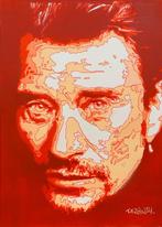 Portrait de Johnny Hallyday - orange, Antiek en Kunst, Kunst | Schilderijen | Modern, Ophalen