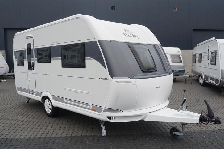 Nieuwe 3pers.Hobby met 2x1p bed, rondzit, Caravans en Kamperen, Caravans, Bedrijf, tot en met 3, Rondzit, Hobby, 2 aparte bedden