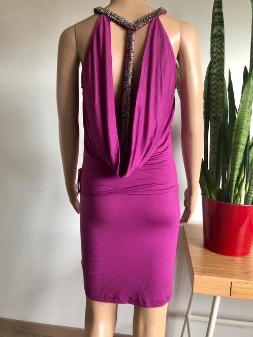Paarse jurk met parels (36) NIEUW, Kleding | Dames, Jurken, Nieuw, Maat 36 (S), Paars, Boven de knie, Ophalen of Verzenden