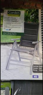 Vier nieuwe tuinstoelen, Tuin en Terras, Ophalen, Zo goed als nieuw, Aluminium, Verstelbaar