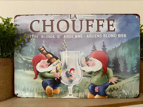 Metalen reclamebord La Chouffe, Verzamelen, Biermerken, Nieuw, Reclamebord, Plaat of Schild, Ophalen of Verzenden