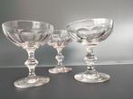 Vintage SET de 3 Verres à Champagne 13cl en cristal, Enlèvement ou Envoi