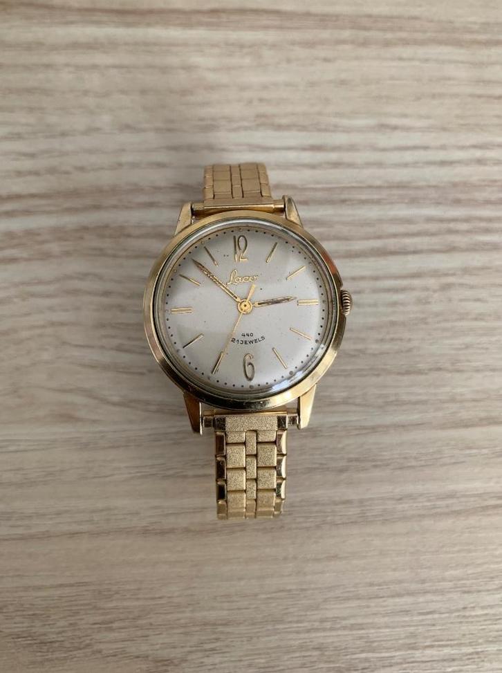 Laco Swiss horloge, Handtassen en Accessoires, Horloges | Antiek, Polshorloge, Overige merken, Staal, Met bandje, Met ketting