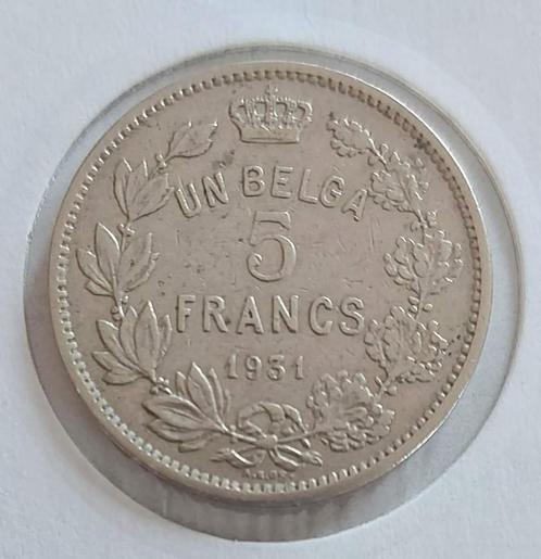Belgium 1931 - 5 Francs FR - Morin 384a - PR+, Timbres & Monnaies, Monnaies | Belgique, Monnaie en vrac, Envoi