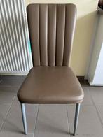 Bruine leren stoelen, Huis en Inrichting, Stoelen, Ophalen, Bruin, Leer, Zo goed als nieuw