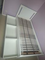 Stevig bed met 2 lades, Huis en Inrichting, Slaapkamer | Bedden, Ophalen, 90 cm, Eenpersoons, Wit