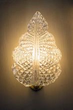 2 vintage Italiaanse(Murano) design leaf wandlampen, Huis en Inrichting, Ophalen of Verzenden, Gebruikt, Glas