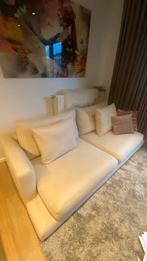 Lazy Time sofa with double pillows in light beige fabric, Huis en Inrichting, Ophalen, Zo goed als nieuw