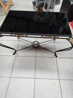 salontafeltje vintage met metalen onderstel, Ophalen, Minder dan 50 cm, Gebruikt, 50 tot 100 cm
