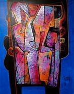 "Vestida en Rosa Andino” Acrylschilderij van Simeon Gonzales, Antiek en Kunst, Ophalen