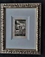 Edgard Tijtgat houtsnede " Brugje" ingelijst met museumglas, Ophalen of Verzenden