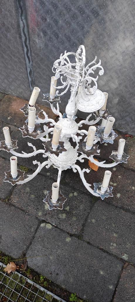 Bronzen barok/klassieke kroonluchter ,18 armen met 2 engelko, Huis en Inrichting, Lampen | Kroonluchters, Ophalen of Verzenden