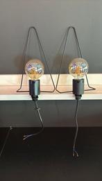 Set van 2 elegante zwarte wandlampjes, Ophalen, Zo goed als nieuw, Metaal, Elegant