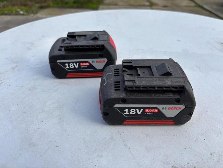 Twee Bosch Prof. accu’s – 18V 5.0Ah Li-Ion (GBA 18V 5Ah M-C), Doe-het-zelf en Bouw, Gereedschap | Machine-onderdelen en Toebehoren
