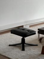 Vintage Deense zwarte ottoman, Huis en Inrichting, Ophalen, Zo goed als nieuw