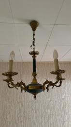 Prachtige vintage kroonluchter in groen en goud, Ophalen, Zo goed als nieuw, Metaal