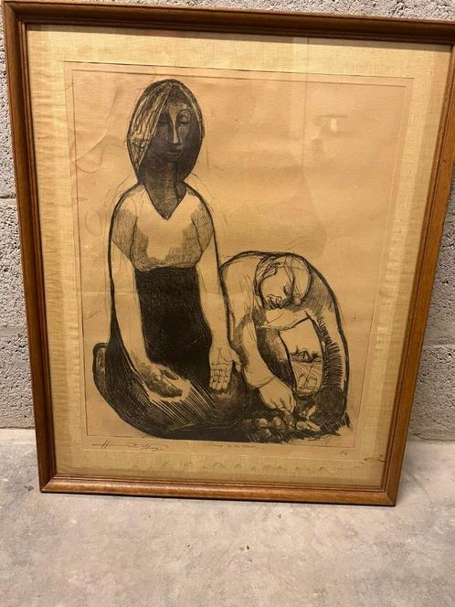 Anto Diez - "Ceux de la terre", Antiek en Kunst, Kunst | Litho's en Zeefdrukken, Ophalen