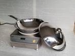 Inductie kookplaat met bolle wokpan (nieuw), Ophalen, Inox, Inductieplaat, Nieuw