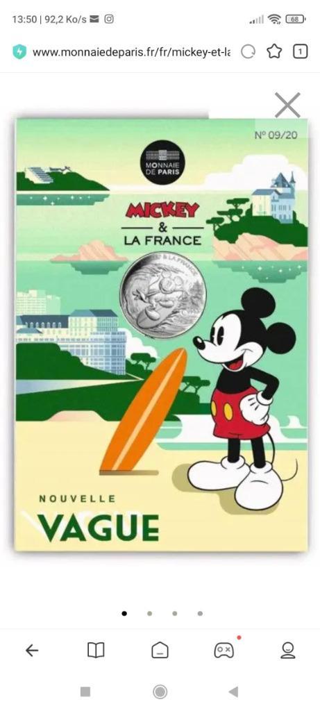 Pièce 10 euro en argent Mickey Vague, Timbres & Monnaies, Monnaies | Europe | Monnaies euro, Série, 10 euros, France, Argent, Enlèvement ou Envoi