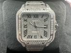 Cartier Santos Full Diamonds Iced Out | New/Unworn | 2024, Handtassen en Accessoires, Horloges | Heren, Overige merken, Staal