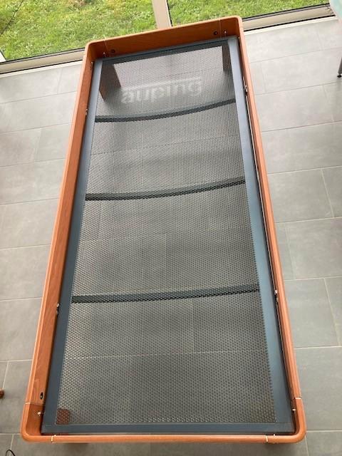 2 EENPERSOONSBEDDEN AUPING AURONDE, Huis en Inrichting, Slaapkamer | Bedden, Gebruikt, Eenpersoons, 90 cm, 210 cm, Hout, Overige kleuren