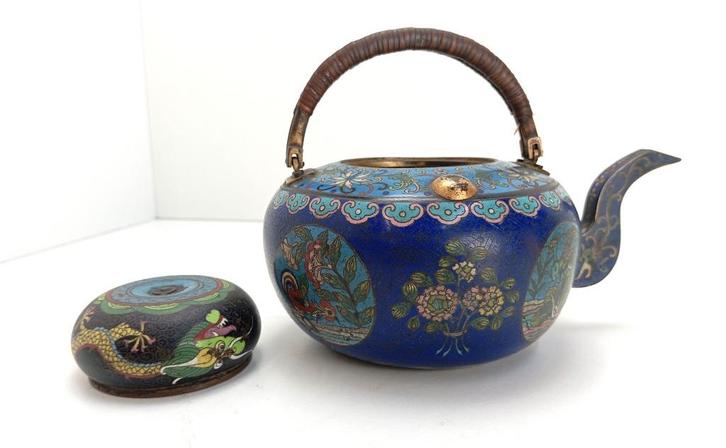 antiek cloisonné theepot waterkan, Antiek en Kunst, Antiek | Brons en Koper, Ophalen of Verzenden