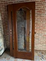 Enkele deur en dubbel deur met glas + 2 sierlusters, Antiek en Kunst, Ophalen