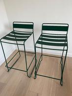2 barstoelen / barkrukken - groen, Huis en Inrichting, Ophalen, 60 tot 90 cm, Zo goed als nieuw, Metaal