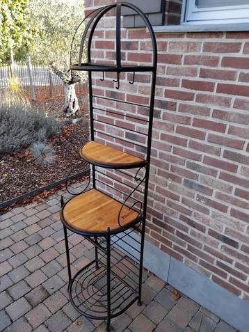 wandrek keukenrek zwart staal en eik beschikbaar voor biedingen