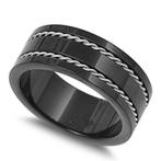 Bague câble acier noir pour homme, Bijoux, Sacs & Beauté, Bagues, Noir, Enlèvement ou Envoi, Fer ou Acier, Neuf