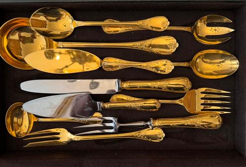 Christofle bestekset, model Marly, verguld, Huis en Inrichting, Keuken | Bestek, Zo goed als nieuw, Zilver, Ophalen