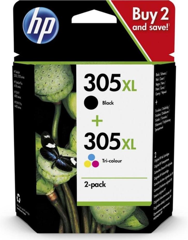 HP 305XL Origineel inktcartridge - Kleur & Zwart - 2-Pack, Computers en Software, Printerbenodigdheden, Nieuw, Cartridge, Verzenden