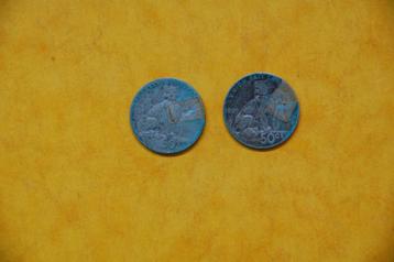 Leopold II : ZILVEREN 50 cent. 1901 VL & FR beschikbaar voor biedingen