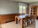 Eetkamer meubels in teak met stenen inleg, Huis en Inrichting, Complete eetkamers, Ophalen, Gebruikt, 6 tot 8 stoelen