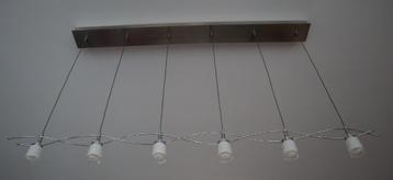 Hanglamp 4 of 6 lampen Inox / Chroom / Glas