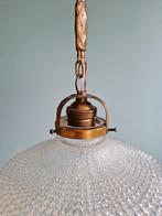 Art Deco hanglamp in geschulpt transparant glas, 1920-30, Antiek en Kunst, Ophalen of Verzenden