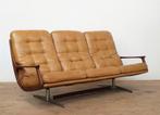 Mid-century driezitsbank van Eugen Schmidt, Huis en Inrichting, Zetels | Zetels, Ophalen, Hout, Minder dan 75 cm, 150 tot 200 cm
