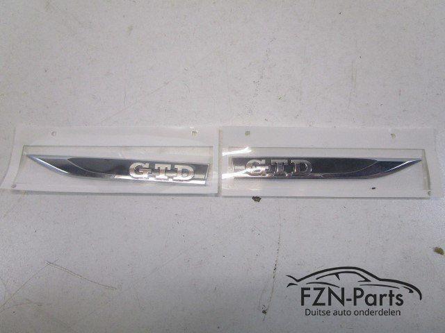 VW Golf 7 GTD Emblemen Embleem Sticker Logo Zijscherm Set L+, Auto-onderdelen, Overige Auto-onderdelen, Gebruikt, Ophalen of Verzenden