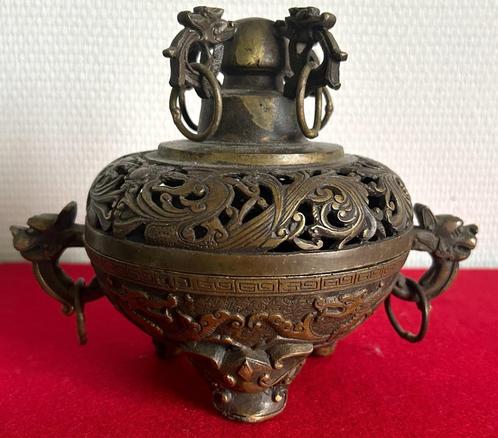 Large Ancien Brûleur d'Encens du Tibet en Bronze, Antiquités & Art, Art | Art non-occidental, Enlèvement ou Envoi