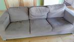 Donkergrijze stoffen zetel, lang gebruikt, Ophalen, Gebruikt, Minder dan 75 cm, Driepersoons