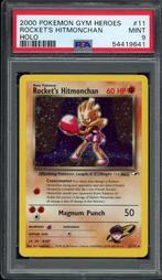 Rocket's Hitmonchan Holo PSA 9 - 11/132 - Gym Heroes 2000, Foil, Losse kaart, Zo goed als nieuw, Verzenden